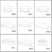 Kapaklı İstiflenebilir Şeffaf Saklama Kutusu - 8250 Dar thumbnail 2