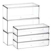 Kapaklı İstiflenebilir Şeffaf Saklama Kutusu - 8250 Dar thumbnail 7