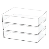 Kapaklı İstiflenebilir Şeffaf Saklama Kutusu - 8250 Dar thumbnail 3