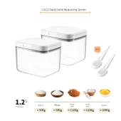 Pirinç ve Tahıl Saklama Kabı - 1.2L - 2'li Set - Ölçü Kaşıklı thumbnail 1