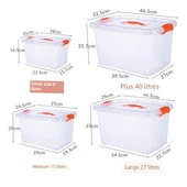 Pembe (Şeker Tozu) Şeffaf Plastik Saklama Kutusu - Ekstra Büyük Boy 65 Litre - 2