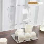 Akrilik Çay Seti Saklama Kutusu - Buz Şeffaf Renk [1 Adet] Kalınlaştırılmış thumbnail 8