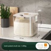Pirinç Saklama Kabı - Lüks Beyaz 5kg - Ölçü Kabı Dahil - 1
