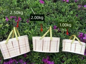 Bambu Örgü Sepet - Bambu Rengi 3.00kg, Ağ Kapaklı, Yeşil Yumuşak Saplı - 8