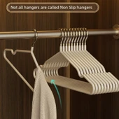 Kaymaz Elbise Askısı - Yetişkin - 10'lu Paket - İskandinav Yeşili - Standart 40g thumbnail 4