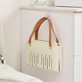 Katlanabilir Banyo Sepeti - Krem Beyaz - 2'li Paket - 4