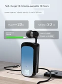 Bluetooth 5.2 Tek Kulaklık - Hızlı Şarj Gradyan Yeşil + 3C Sertifikalı Şarj Başlığı - 5