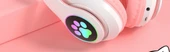 Kedi Kulaklı Bluetooth Kulaklık - Genç Pembe - 11