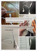 Yarı Kulak İçi Uyku Kulaklığı - Apple Fiş - Kırmızı Kablo - Mikrofonlu - 8