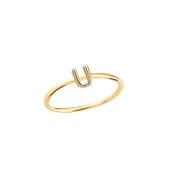 14 Ayar Altın U Harfli Yüzük thumbnail 2