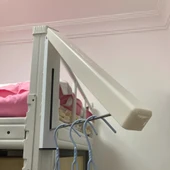 Katlanabilir Elbise Askısı - Çivisiz Model (75cm Paslanmaz Çelik) - Krem Beyazı thumbnail 6