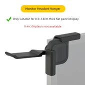 Monitör Kulaklık Askısı - Siyah (0.5~1.8cm Düz Paneller İçin) - 1