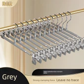 Klipsli Metal Pantolon Askısı - Kaymaz - 10'lu - Gri - 1