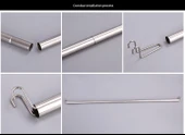 Katlanabilir Elbise Askısı - Çivisiz Model (75cm Paslanmaz Çelik) - Parlak Siyah - 11