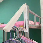 Katlanabilir Elbise Askısı - Çivisiz Model (75cm Paslanmaz Çelik) - Krem Beyazı thumbnail 8