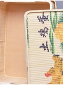 Dikdörtgen Bambu Örgü Sepet - Yumurta Desenli File Kapaklı - 30x20x16 cm thumbnail 6
