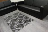 Dokuma Halı Zigzag Desen Siyah Gri 96cm x 136cm - 2