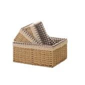Rattan Desenli Saklama Sepeti - Kırmızı - Tam Set - 5