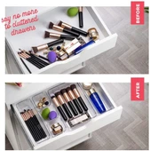 Şeffaf Masaüstü Saklama Kutusu - Alt Çizgili - 23x7.5x5.5cm - 5