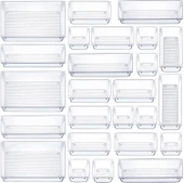 Şeffaf Masaüstü Saklama Kutusu - Alt Çizgili - 23x7.5x5.5cm - 2