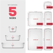 Şeffaf Masaüstü Saklama Kutusu - Alt Çizgili - 23x7.5x5.5cm - 9