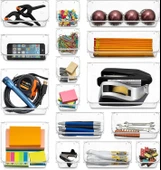 Şeffaf Masaüstü Saklama Kutusu - Alt Çizgili - 23x7.5x5.5cm - 4