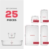 Şeffaf Masaüstü Saklama Kutusu - Alt Çizgili - 23x7.5x5.5cm - 10