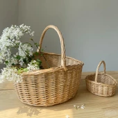 El Dokuması Hasır Sepet - Orta Boy thumbnail 2