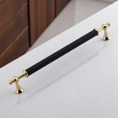 Melis (224 mm - 22.4 cm) Siyah Gold Metal Mobilya Mutfak Çekmece Dolap Dolabı Kulbu Kulpu Kulpları thumbnail 3