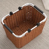 Plastik Banyo Saplı Saklama Sepeti - Derin Köri - Büyük - 37x25x22cm - 5