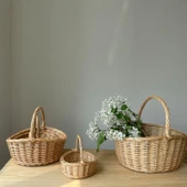 El Dokuması Hasır Sepet - Orta Boy thumbnail 5