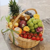 El Dokuması Hasır Sepet - Orta Boy thumbnail 1