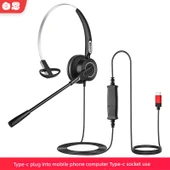 Tek Kulak Type-C Girişli Bilgisayar/Telefon Kulaklığı thumbnail 1