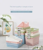 Plastik Masaüstü Saklama Sepeti - Düz Orta Boy - Açık Yeşil - 6