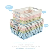 Plastik Masaüstü Saklama Sepeti - Düz Orta Boy - Açık Yeşil - 7