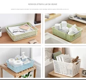 Plastik Masaüstü Saklama Sepeti - Düz Orta Boy - Açık Yeşil - 8