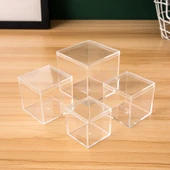 Şeffaf Akrilik Saklama Kutusu - 4.5x4.5x4.5cm - 3