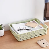 Plastik Masaüstü Saklama Sepeti - Düz Orta Boy - Açık Yeşil - 3