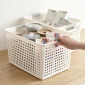 Plastik Masaüstü Saklama Sepeti - Düz Orta Boy - Açık Yeşil - 2