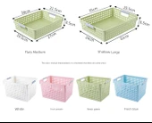 Plastik Masaüstü Saklama Sepeti - Düz Orta Boy - Açık Yeşil - 10