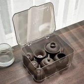 2 Adet Şeffaf Çay Seti Saklama Kutusu - Kapaklı thumbnail 5