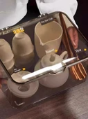 Çay Seti Saklama Kutusu - Kalınlaştırılmış Şeffaf - 9 Bardak Kapasiteli - 4