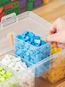 Oyuncak Yapı Taşı Saklama Kutusu - Sarı +6 Şeffaf İç Kutu [2'li Paket] - 5