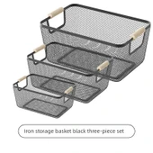 Metal Saklama Kutusu - Demir Siyah - Büyük, Orta, Küçük Boy - 3'lü Set thumbnail 1