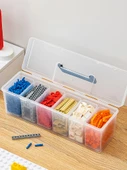 Oyuncak Yapı Taşı Saklama Kutusu - Sarı +6 Şeffaf İç Kutu [2'li Paket] - 4