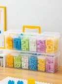 Oyuncak Yapı Taşı Saklama Kutusu - Sarı +6 Şeffaf İç Kutu [1'li Paket] - 3