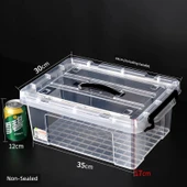 15 Litre Şeffaf Nem Geçirmez Saklama Kutusu - 2 Düğmeli - 1 Adet thumbnail 1