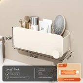 Duvara Monte Banyo Organizer Rafı - Krem Beyaz Tarak Rafı - Geliştirilmiş Model - 1