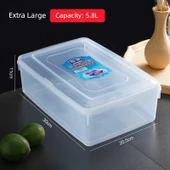 Dikdörtgen Plastik Saklama Kabı - Ekstra Büyük Boy 5.8L - 1