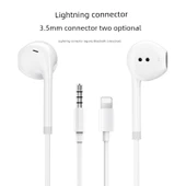 Mikrofonlu Kulak İçi Kulaklık - 3.5mm - Klasik Beyaz - İki - 3